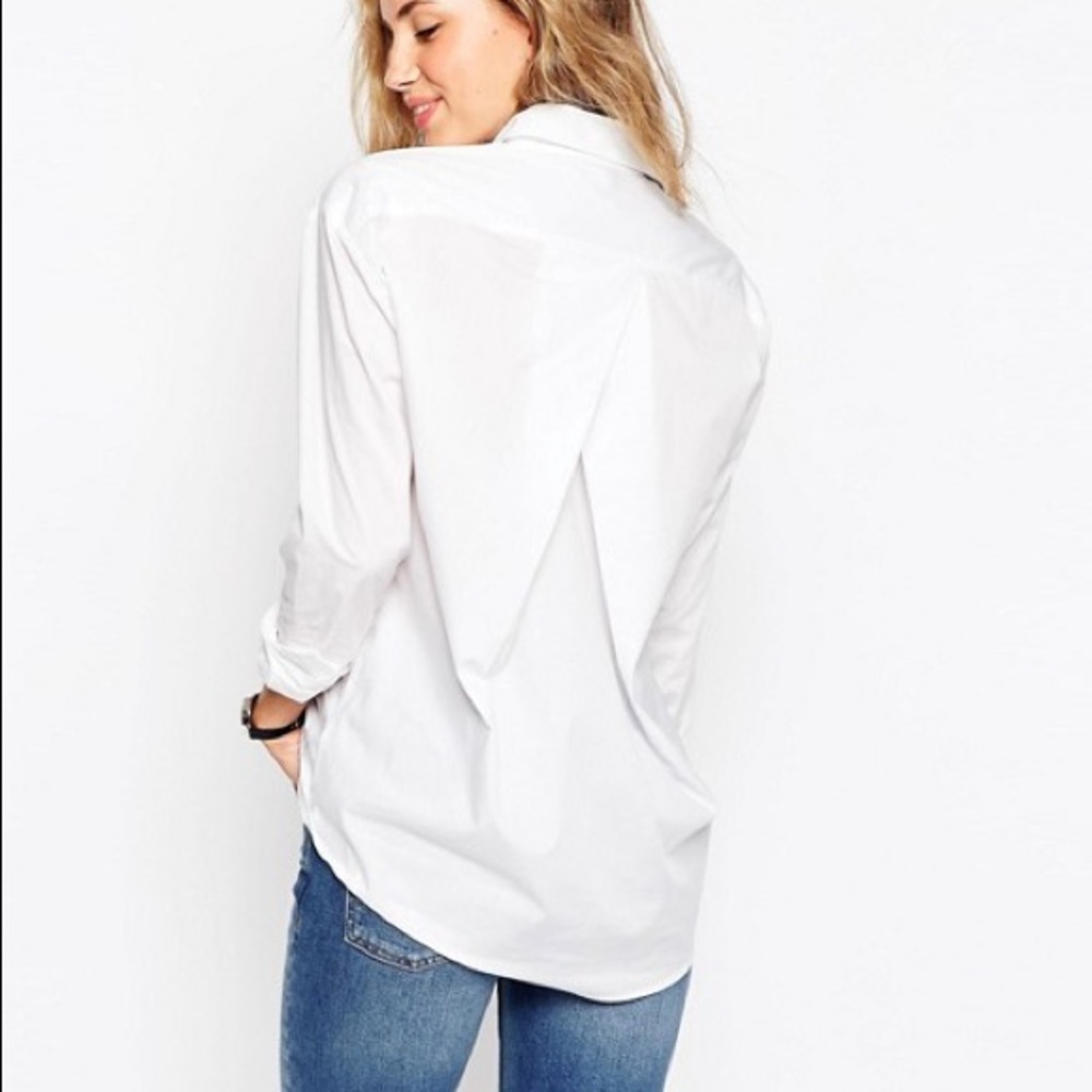 ASOS boyfriend shirt with pleat detail back.